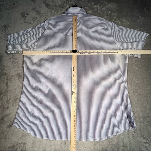 Vintage Wrangler Western Pearl Snap Button Down Shirt Men’s Small Striped Shirt - Picture 6 of 9
